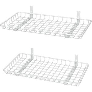WALMANN 12x24 inch Wall Shelf, Wall-Mounted Storage Shelf for Garage, Closet, Laundry Room, Heavy Duty Floating Shelf, Holds Up to 60 lbs(Pack of 2, White)