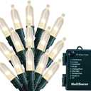 Christmas Lights - Battery Operated String Lights 50 Count Clear LED Mini Lights 8 Modes Mini Light Set with Timer for Xmas Tree Wreath Party Indoor Outdoor Decor, Waterproof, Warm White