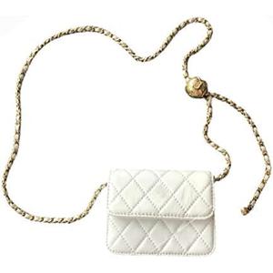 Mini Belt Bag Waist Bag for Women Fashionable Small Waist Bag Belt Bags for Women Trendy Y2k Accessories (White,Large)
