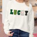 SELINK Women's Valentines Sweater Crew Neck XOXO Heart Print Casual Long Sleeve Pullover Tops Sweaters (L)