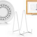 3 Pack 6inch Picture Stands for Display, White Metal Plate Stands for Display - Decorative Plate Stand, Plate Holder Display Stand, Picture Frame Stand - Plate Display Stands for Picture Stand