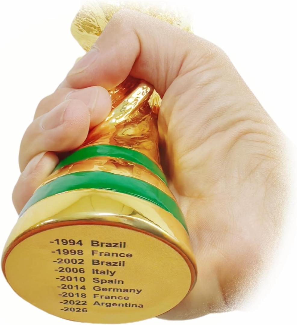 World Soccer Trophy Replica Football Award Champion Trophy Sports Fan Trophy Gold Sports Award Decoration (8 inches Tall)