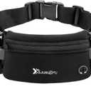 Number-one Running Belt with Water Bottles(2 x 175ML), Hydration Belt Waterproof Waist Pack Bag Fits iPhones Adjustable Sports Waist Pouch for Marathon Running Hiking Cycling