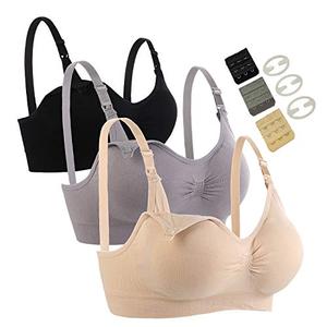 SOTP Seitop 3 Pack Nursing Bra for Woman, Seamless Breastfeeding Bras M