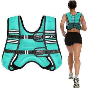 KUKZO Weighted Vest for Women Men 16LB Body Weight Vest with Reflective Stripes for Running,Walking,Workout,Strength Training,Weight Loss