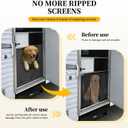 RV Entry Screen Door Protector Grille for Dogs, Adjustable RV Screen Door Guard 20Inch High - Fits Door Widths 22" - 31.5", RV Door Camper Screen Door Grill, Black-20Inch High
