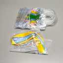 Sweetude 24 Pack Happy Easter Clear Gift Bags Bulk with Handles & Pull Bows, Reusable PVC Bunny Egg Treat Candy Bag Goodie Bags Pastel Plastic Gift Tote Bag for Easter Party Favors, 7.9 x 7.9 x 3.2 (Colorful)