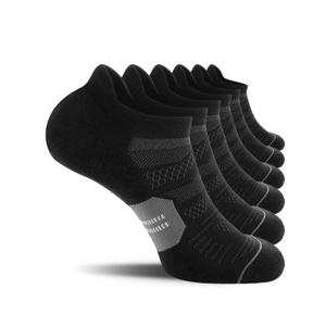 CS CELERSPORT 6 Pack Men's Running Ankle Socks with Cushion, Low Cut Athletic Tab Socks, Large