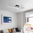 EDISLIVE Modern Dimmable LED Ceiling Light Curved 3 Light 22.5 in Minimalist Flush Mount Ceiling Light Fixture Lamp for Bedroom Foyer Kitchen 6000K 18W Black, 6000K-Cool