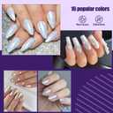 Artdone Chrome Nail Powder Magic White Pearl Kit Mirror Effect Silver Metallic Holographic Dip Nail Powder For Resin Craft & Nail Art Decoration