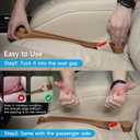 Car Seat Gap Filler Set of 2, 3IN1 Seat Side Gap Filler Plug with Storage Slot & Hook Function, Soft Foam Universal Fit Car SUV Truck Fill Gap Between Seats Console OrganizerStandard Saddle Brown