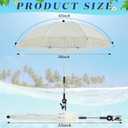 Buryeah 2 Pcs Automatic Chair Umbrella with Universal Clamp 44" UPF 50+ Portable Clamp on Beach Chair Adjustable Wheelchair Umbrella for Outdoor Patio Parasol
