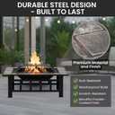 Fire Pit Set, Wood Burning Pit -Includes Screen, Cover and Log Poker- Great for Outdoor and Patio, 37 Marble Tile Rectangular Firepit by Pure Garden