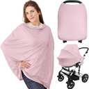 Car Seat Covers for Babies - Nursing Covers for Breastfeeding, Baby Car Seat Canopy for Girls, Boys, Nursing Essentials for Breastfeeding Women, Infant Stroller Privacy Protection (Mauve)
