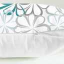 CaliTime Throw Pillow Covers Pack of 2 Cozy Fleece Line Flowers Decorative Cushion Cases for Couch Bed Sofa Farmhouse Decoration 18 X 18 Inches Teal Green Blue Grey