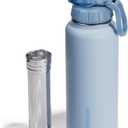 Vesmoon Vessence 32 Oz Stainless Steel Tea Infuser Bottle for Loose Leaf Tea, Water, Herbs, Fruits - Triple Layered Insulated, Leak Proof Bottle with Lid and Clip Handle - 24 Hours Hot/Cold