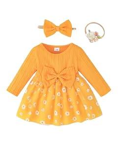 Toddler Flower Girl Dress Winter 18 Month Girl Clothes Yellow Wedding Dress Baby Princess Party Birthday Dresses for Girls Tulle Christmas Dresses 24 Months Girls Clothes