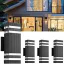 Stayofa 4 Packs 12inch LED Square Up&Down Wall Lights 14W 4000K Day White Outdoor Wall Light Aluminum Body Waterproof IP65 led Porch Light for House Patio Garage Garden