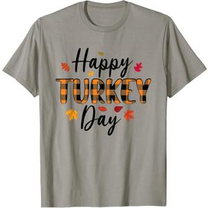 Thanksgiving Family Pajamas Matching Sets Happy Turkey Day T-Shirt, XL