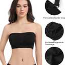 Lemorosy Women's Invisible Seamless Non-Padded Underwire Bandeau Multiway T-Shirt Bra (Black, XXXL)