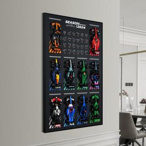 Display Wallboard for Lego Speed Champions Ultimate Formula 1 Collector's Pack, Wall Mount for Lego Collectible F1 Model Car Kit (Car Not Included)