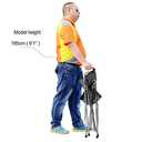 Freshore Canes and Walking Sticks Seat Collapsible 300lbs - Sport Folding Chair Seat Cane 4 Stool Walker for Camping (Heavy Duty Aluminum Alloy 1kg -2.2lb Weight XL Size Grey)
