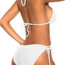 Tempt Me Women Triangle Bikini Sets Halter Two Piece Sexy Swimsuit String Tie Side Bathing Suit, Size XS, White