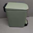 Cesun Small Bathroom Trash Can with Lid Soft Close, Step Pedal, 6 Liter / 1.6 Gallon Stainless Steel Garbage Can with Removable Inner Bucket, Anti-Fingerprint Finish (Matt Green)