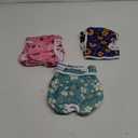 Pet Soft Washable Female Diapers (3 Pack) Female Dog Diapers, Comfort Reusable Doggy Diaper for Girl Dog in Period Heat (Cute Flower, L) (Large:19''-25'')