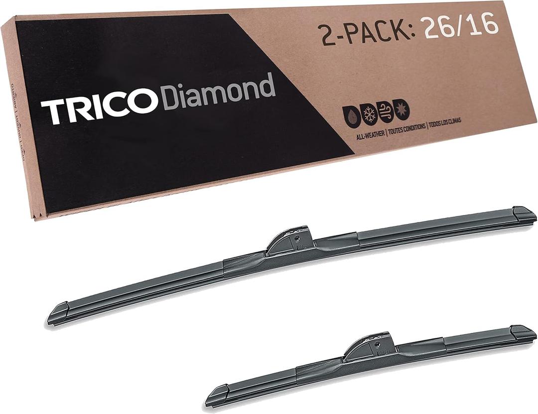 TRICO Diamond (25-2616) 26 Inch & 16 inch pack of 2 High Performance Automotive Replacement Windshield Wiper Blades For My Car Super Premium All Weather Beam Blade for Select Vehicle Models