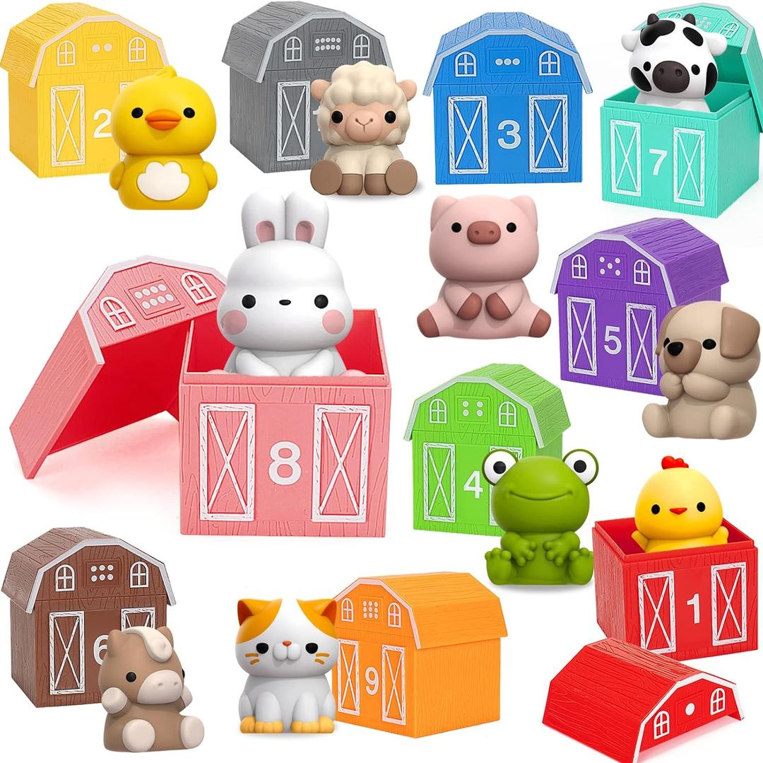 Learning Toys for 1,2,3 Year Old Toddlers, 20Pcs Farm Animals Toys Montessori Counting, Matching & Sorting Fine Motor Games, Christmas Birthday Easter Gift for Baby Boys Girls Age 12-18 Months Learning Toys for 1,2,3 Year Old Toddlers, 20Pcs Farm Animals Toys Montessori Counting, Matching & Sorting Fine Motor Games, Christmas Birthday Easter Gift for Baby Boys Girls Age 12-18 Months