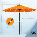ABCCANOPY Durable Solar Led Patio Umbrellas with 32LED Lights 11FT (Coral Orange)