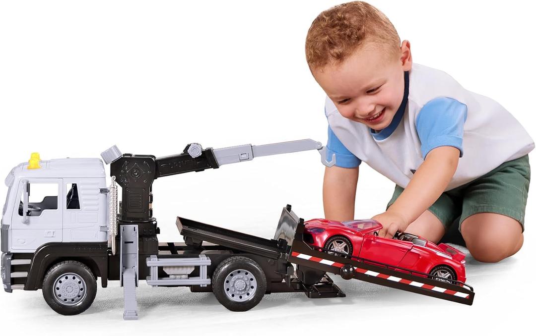 Driven by Battat - Tow Truck, 20-Inch - Toy Tow Truck for Kids - Rescue Vehicle Toy - Lights & Sounds - Movable Parts - 3 Years +