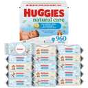 Huggies Natural Care Cucumber, Aloe and Vitamin E Baby Wipes, Hypoallergenic, Scented, 15 Flip-Top Packs (960 Wipes Total)