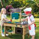 Hape Outdoor Kitchen | Mud Kitchen Wooden Toy Playset with Accessories, for Children Ages 3+ Years, 39 inches x 30.3 inches x 18 inches