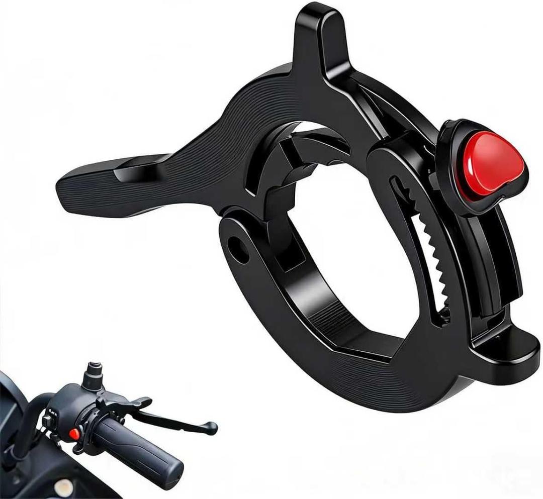 Universal Motorcycle Throttle Lock with Silicone Protective Ring - Adjustable 1.18"-1.57" Clamp for Hand Fatigue Reduction, Compatible with Motorcycles & E-Bikes/Scooters (Black)
