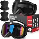 OXG Motorcycle Goggles - ATV & Dirt Bike Goggles with UV400 Dustproof Lens for Adults & Youth (Grey / Multicolored)