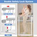 54.7"-60.2" Baby Gates Extra Wide for Doorways, 40.5" Tall Dog Gate Indoor, Walk Through Pet Gates No Drilling Auto Close Pressure Mounted Safety Child Toddler Gate, White