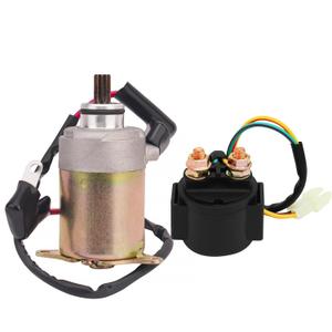 Starter Motor and Starter Solenoid Relay for 4-Stroke GY6 Engine 50cc 150cc 200cc 250cc Go Karts ATV Scooter Dirt Bikes 4 Wheelers TAOTAO Baja Moped Coolster Baja Jonway Roketa