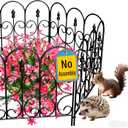 AMAGABELI GARDEN & HOME 5 Panels 32in(H)10ft(L) Decorative Garden Fences and Borders for Dogs No Dig Rustproof Metal Fence Panels Garden Edging Border Animal Barrier Fencing for Flower Beds Black