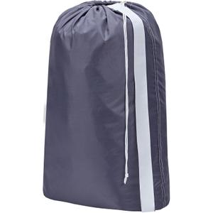 HOMEST XL Nylon Laundry Bag with Strap, Large Dirty Garments Organizer, Easy Fit a Hamper or Clothing Basket, Can Carry Up to 4 Loads of Clothes, Gray