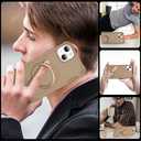 Designed for iPhone 14 Case with Magnetic Stand [Military Drop Protection][Compatible with Magnet] Shockproof 14 Phone Case with Ring Holder, Khaki