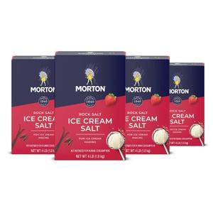 Morton Ice Cream Salt, Rock Salt, (4 lb), 4-Pack - Ideal for Making Ice Cream (EXP 12/23/26)