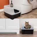 IRIS USA Cat Litter Box Large Open Top with High Sided Walls Tall Scatter Shield Scoop Included Easy Clean Plastic Pan Stain Resistant for Cats Kittens Indoor Multi-Cat Households 2-Pack Black