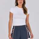 Caracilia Women Running Shorts Flowy Pleated Athletic Shorts Summer High Waisted Tennis Sporty Workout Gym Shorts (S)