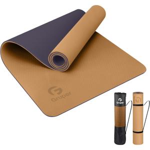 Gruper Yoga Mat Non Slip, Eco Friendly Exercise Mat with Carrying Strap