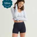 saalt Leakproof Teen Sport Shorts Period Underwear - Soft-Stretch, High-Rise, Machine Washable (Small, Midnight Sky - Super Absorbency)