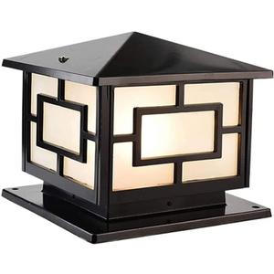 Outdoor Post Lights, Aluminum Pillar Lights Fixture Exterior Modern Column Lights Waterproof Glass Outdoor Pillar Lights for House Garden Backyard E26