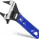 WORKPRO 4-Inch Thin Jaws Stubby Wide Opening Adjustable Wrench, Small Adjustable Wrench with 2mm Slim Jaws for Easy Access to Tight Spaces, Metric/SAE Scales, Cr-V Steel