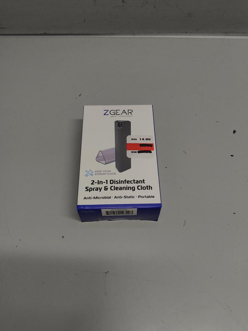 Zgear 2 in 1 Disinfectant Sray & Cleaning Cloth for Screen